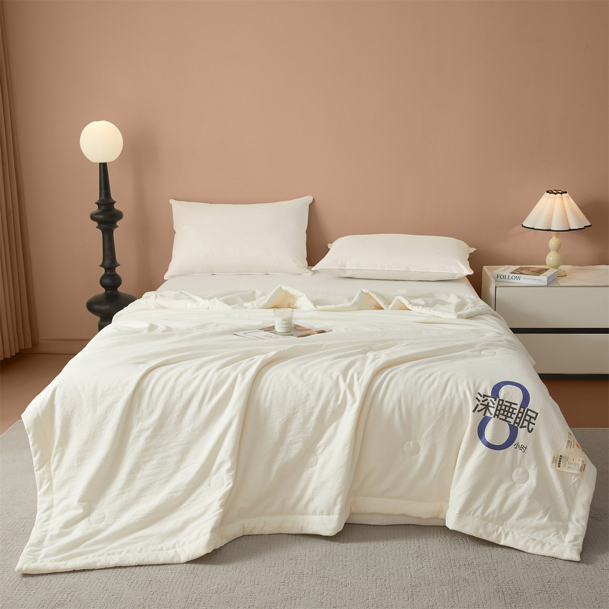 91家纺网 家纺一手货源 找家纺 招财星 2026新款国标A类8小时睡眠大豆纤维手包边夏凉被夏被空调被子被芯【含质检报告买家秀】 深睡眠-云朵白