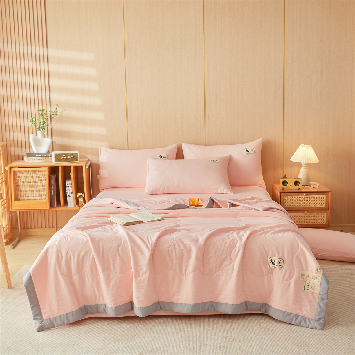 91家纺网 家纺一手货源 找家纺 （总）招财星 2026新款国标无印风纯色100%新疆棉夏被夏凉被空调被棉花夏被棉花被子被芯爆款（含质检报告买家秀包检测）