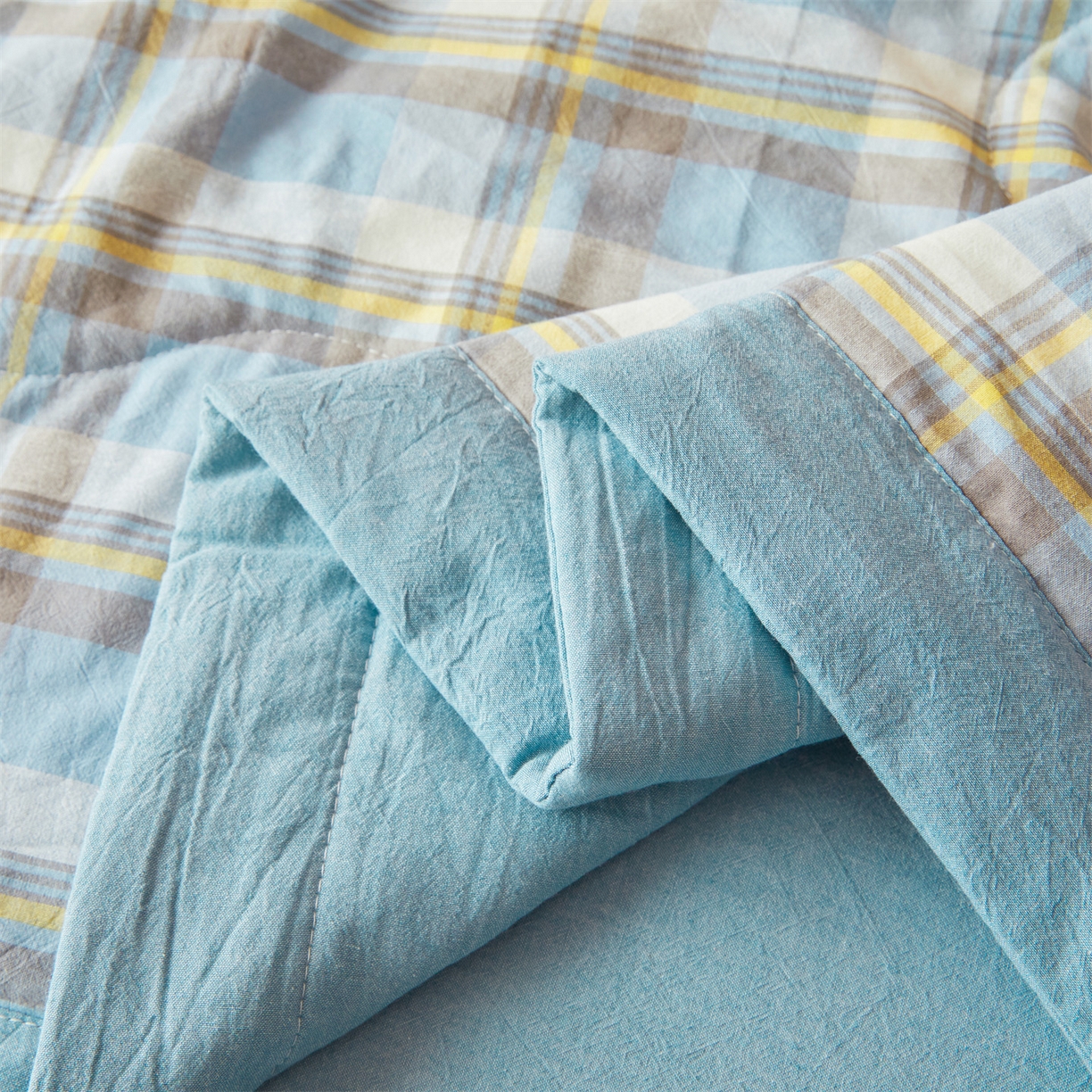 91家纺网 家纺一手货源 找家纺 招财星 2026新款国标无印风纯色100%新疆棉夏被夏凉被空调被棉花夏被棉花被子被芯爆款（含质检报告买家秀包检测） 格韵蓝灰