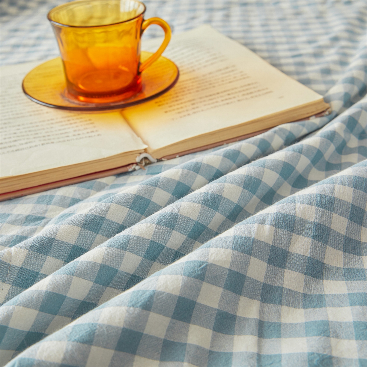 91家纺网 家纺一手货源 找家纺 招财星 2026新款国标无印风纯色100%新疆棉夏被夏凉被空调被棉花夏被棉花被子被芯爆款（含质检报告买家秀包检测） 蓝小格