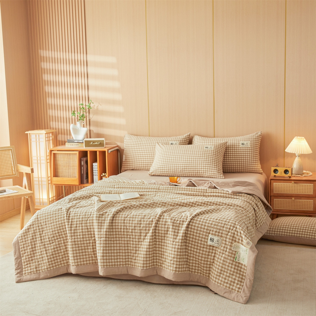 91家纺网 家纺一手货源 找家纺 招财星 2026新款国标无印风纯色100%新疆棉夏被夏凉被空调被棉花夏被棉花被子被芯爆款（含质检报告买家秀包检测） 米小格