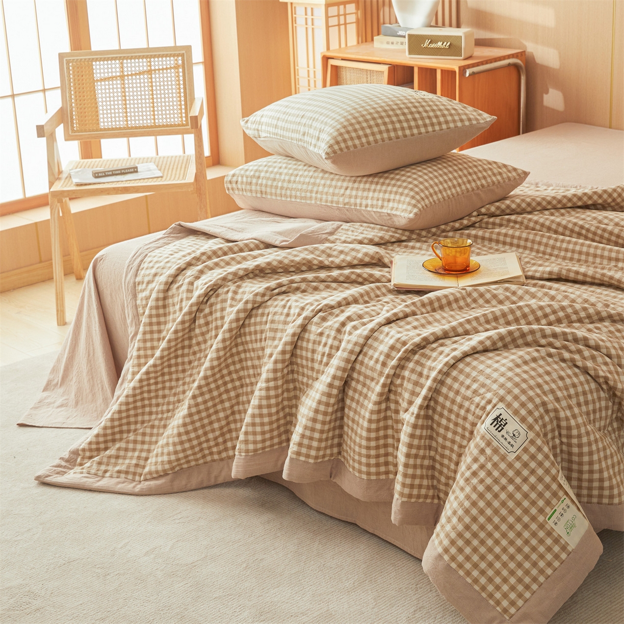 91家纺网 家纺一手货源 找家纺 招财星 2026新款国标无印风纯色100%新疆棉夏被夏凉被空调被棉花夏被棉花被子被芯爆款（含质检报告买家秀包检测） 米小格