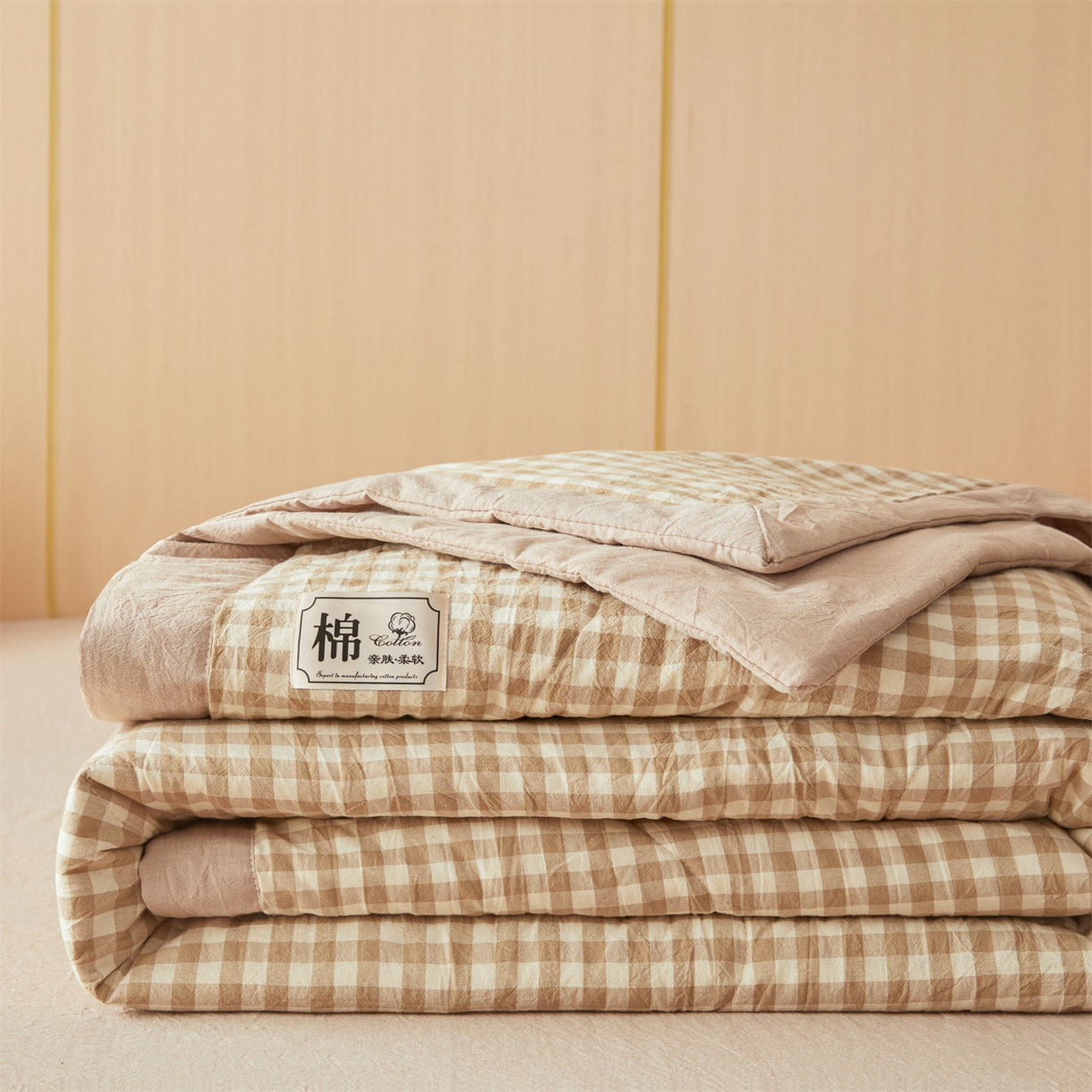 91家纺网 家纺一手货源 找家纺 招财星 2026新款国标无印风纯色100%新疆棉夏被夏凉被空调被棉花夏被棉花被子被芯爆款（含质检报告买家秀包检测） 米小格