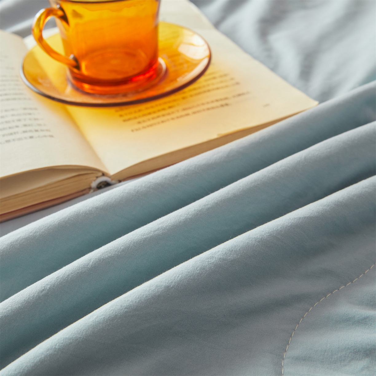 91家纺网 家纺一手货源 找家纺 招财星 2026新款国标无印风纯色100%新疆棉夏被夏凉被空调被棉花夏被棉花被子被芯爆款（含质检报告买家秀包检测） 清新蓝