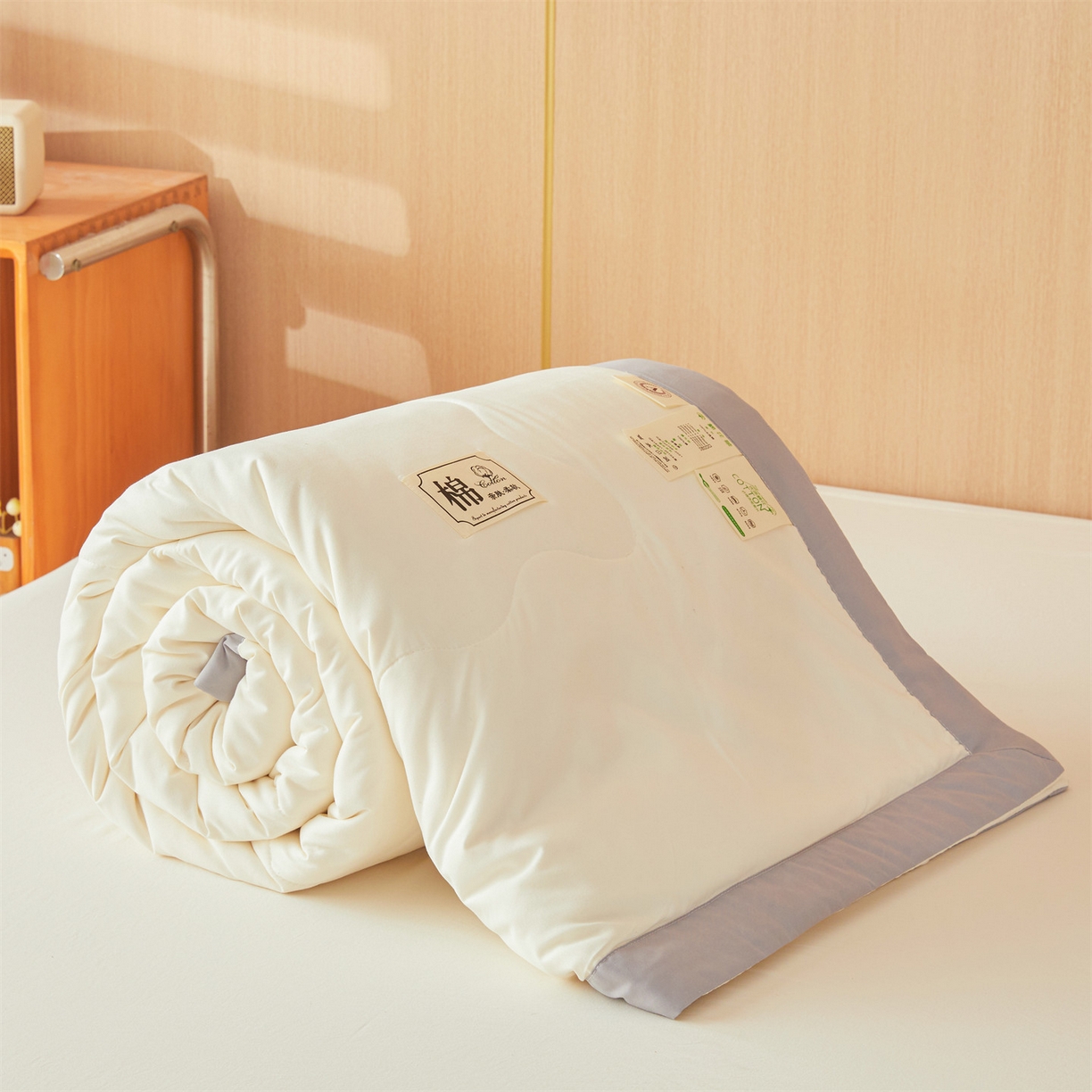 91家纺网 家纺一手货源 找家纺 招财星 2026新款国标无印风纯色100%新疆棉夏被夏凉被空调被棉花夏被棉花被子被芯爆款（含质检报告买家秀包检测） 云朵白