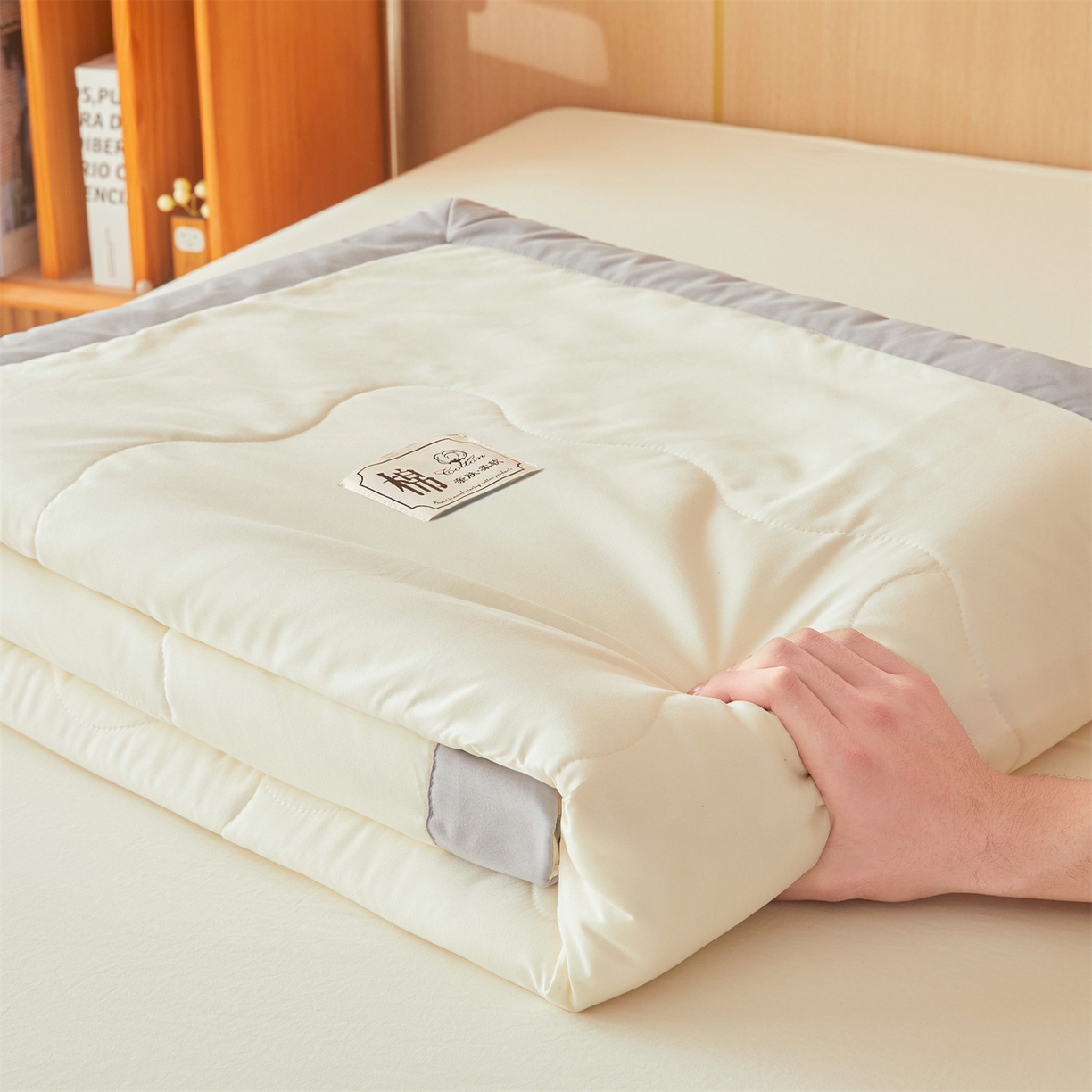 91家纺网 家纺一手货源 找家纺 招财星 2026新款国标无印风纯色100%新疆棉夏被夏凉被空调被棉花夏被棉花被子被芯爆款（含质检报告买家秀包检测） 云朵白