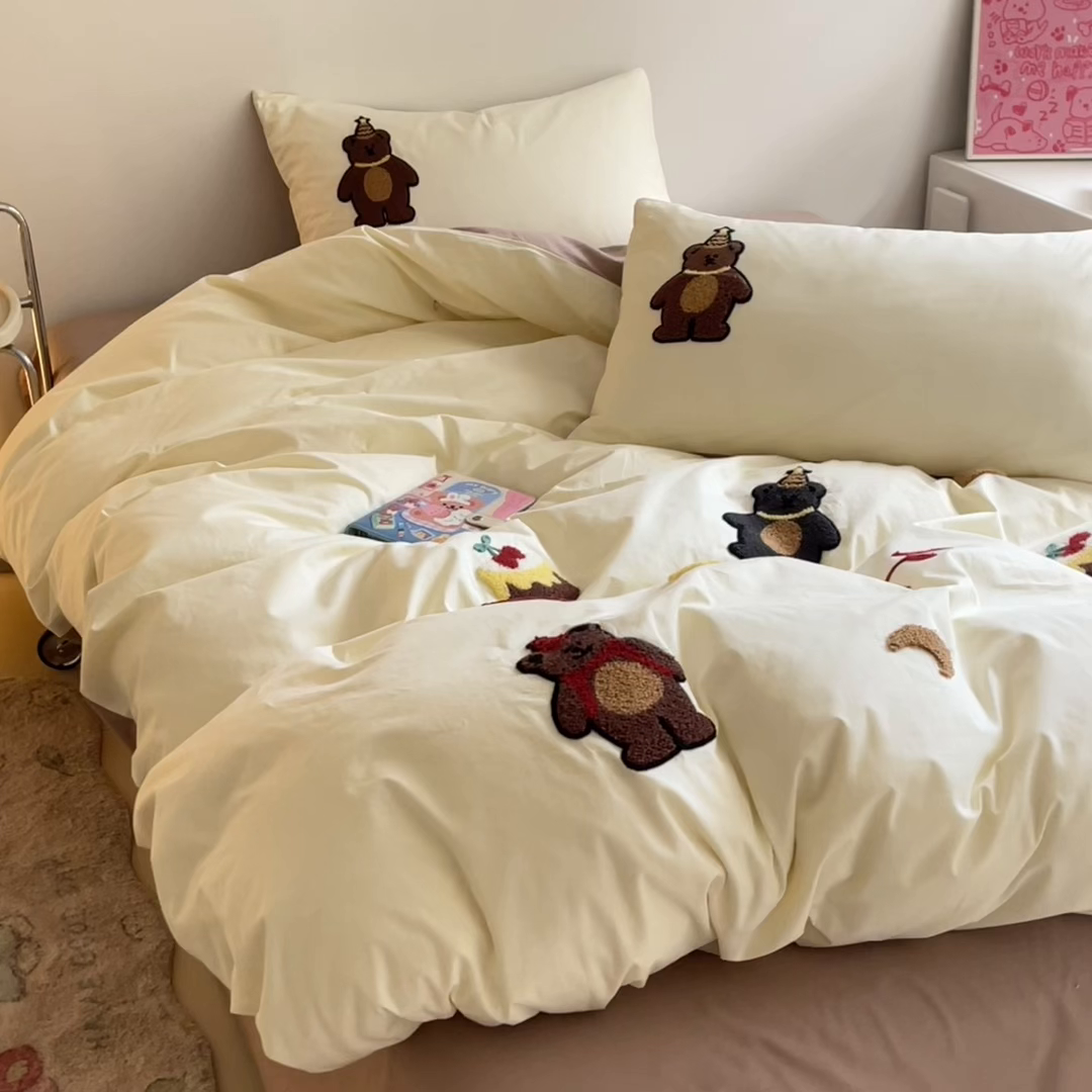 91家纺网 家纺一手货源 找家纺 （总）琪格格纺织 2026新款卡通13372全棉纯棉毛巾绣四件套