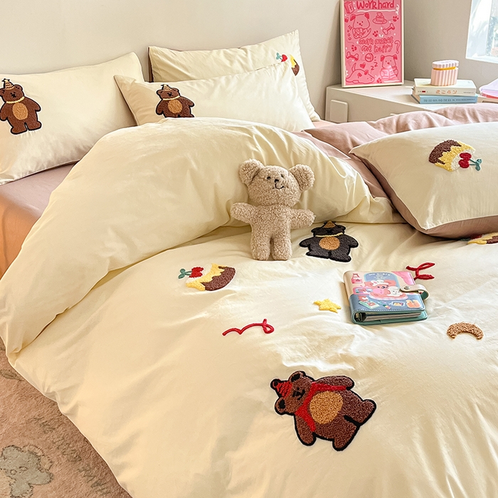 91家纺网 家纺一手货源 找家纺 （总）琪格格纺织 2026新款卡通13372全棉纯棉毛巾绣四件套