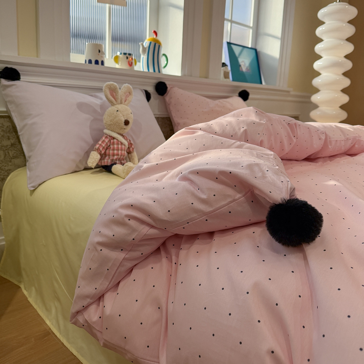 91家纺网 家纺一手货源 找家纺 （总）慕尚家纺 2026新款全棉纯棉水洗带球工艺四件套