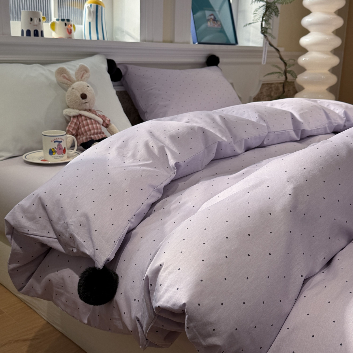 91家纺网 家纺一手货源 找家纺 （总）慕尚家纺 2026新款全棉纯棉水洗带球工艺四件套