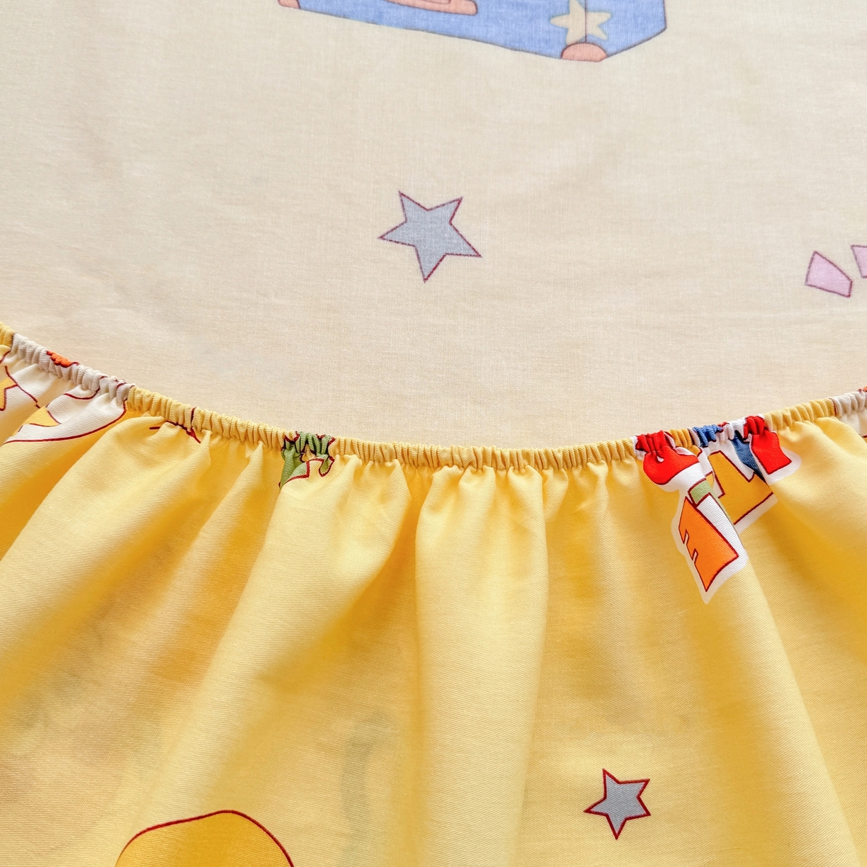 91家纺网 家纺一手货源 找家纺 博雅 2026新款全棉纯棉小卡通印花单床笠床笠单件 可爱星星人