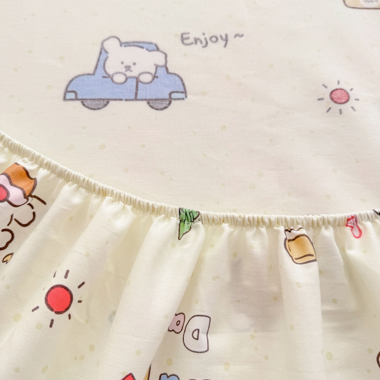 91家纺网 家纺一手货源 找家纺 博雅 2026新款全棉纯棉小卡通印花单床笠床笠单件 快乐汪星人