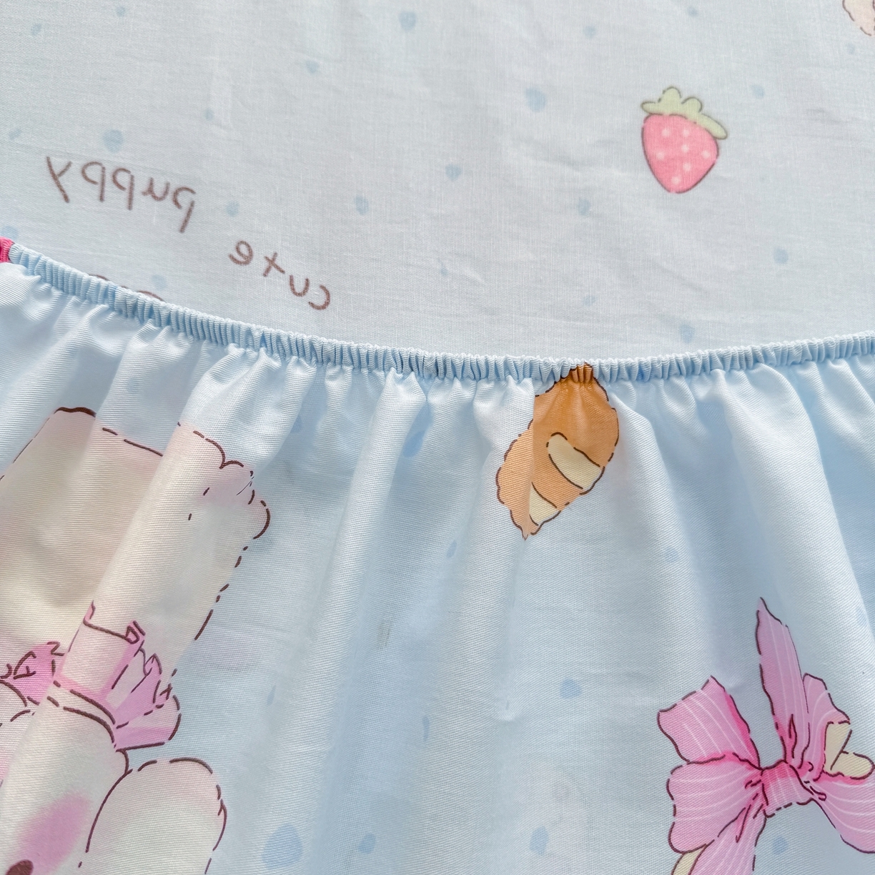 91家纺网 家纺一手货源 找家纺 博雅 2026新款全棉纯棉小卡通印花单床笠床笠单件 帽子甜心狗