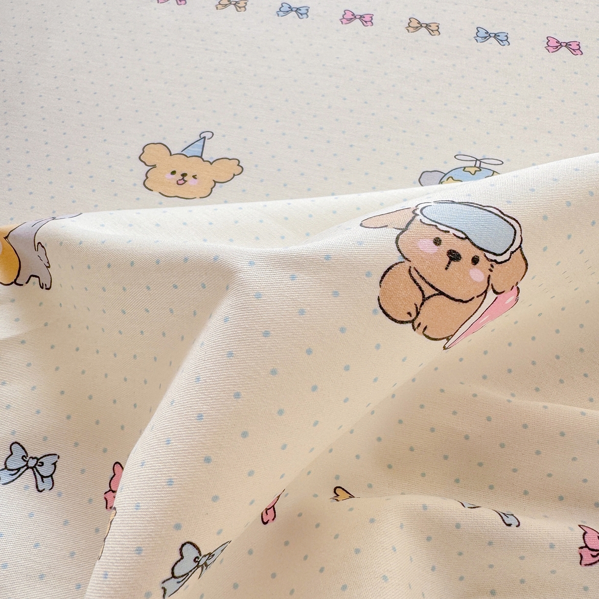 91家纺网 家纺一手货源 找家纺 博雅 2026新款全棉纯棉小卡通印花单床笠床笠单件 萌宠日记