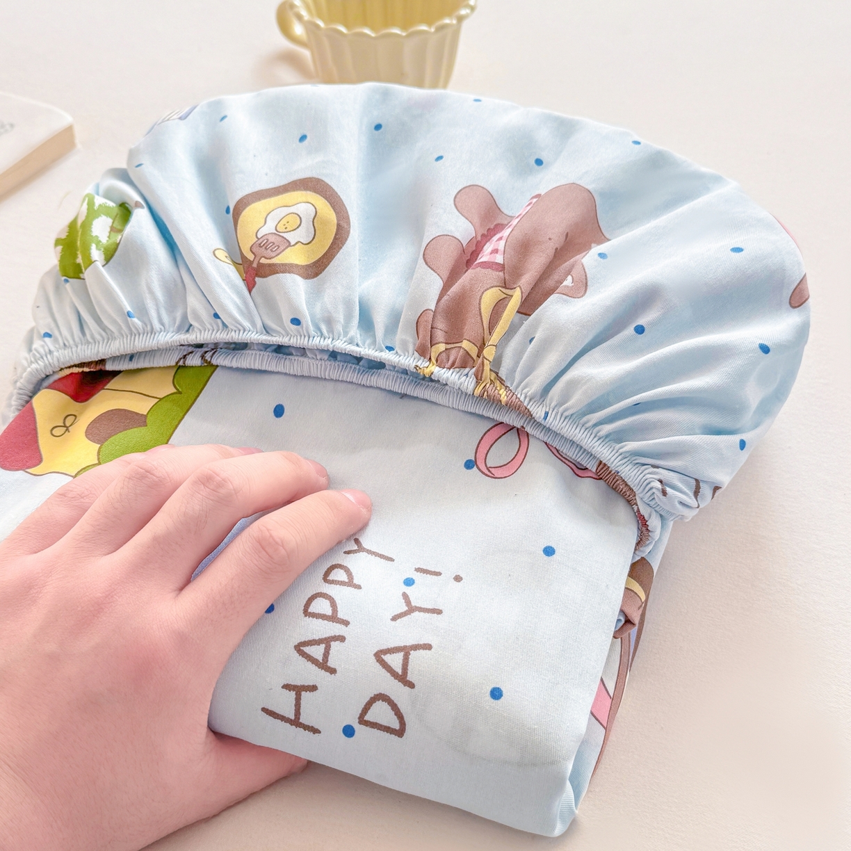 91家纺网 家纺一手货源 找家纺 博雅 2026新款全棉纯棉小卡通印花单床笠床笠单件 甜品屋