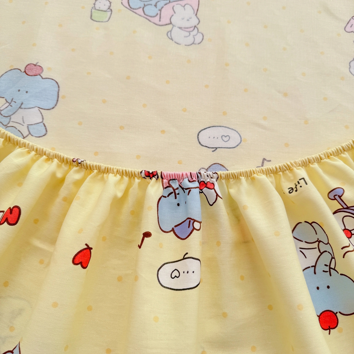 91家纺网 家纺一手货源 找家纺 博雅 2026新款全棉纯棉小卡通印花单床笠床笠单件 晚安小象