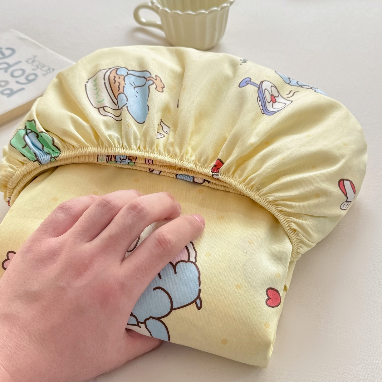 91家纺网 家纺一手货源 找家纺 博雅 2026新款全棉纯棉小卡通印花单床笠床笠单件 晚安小象