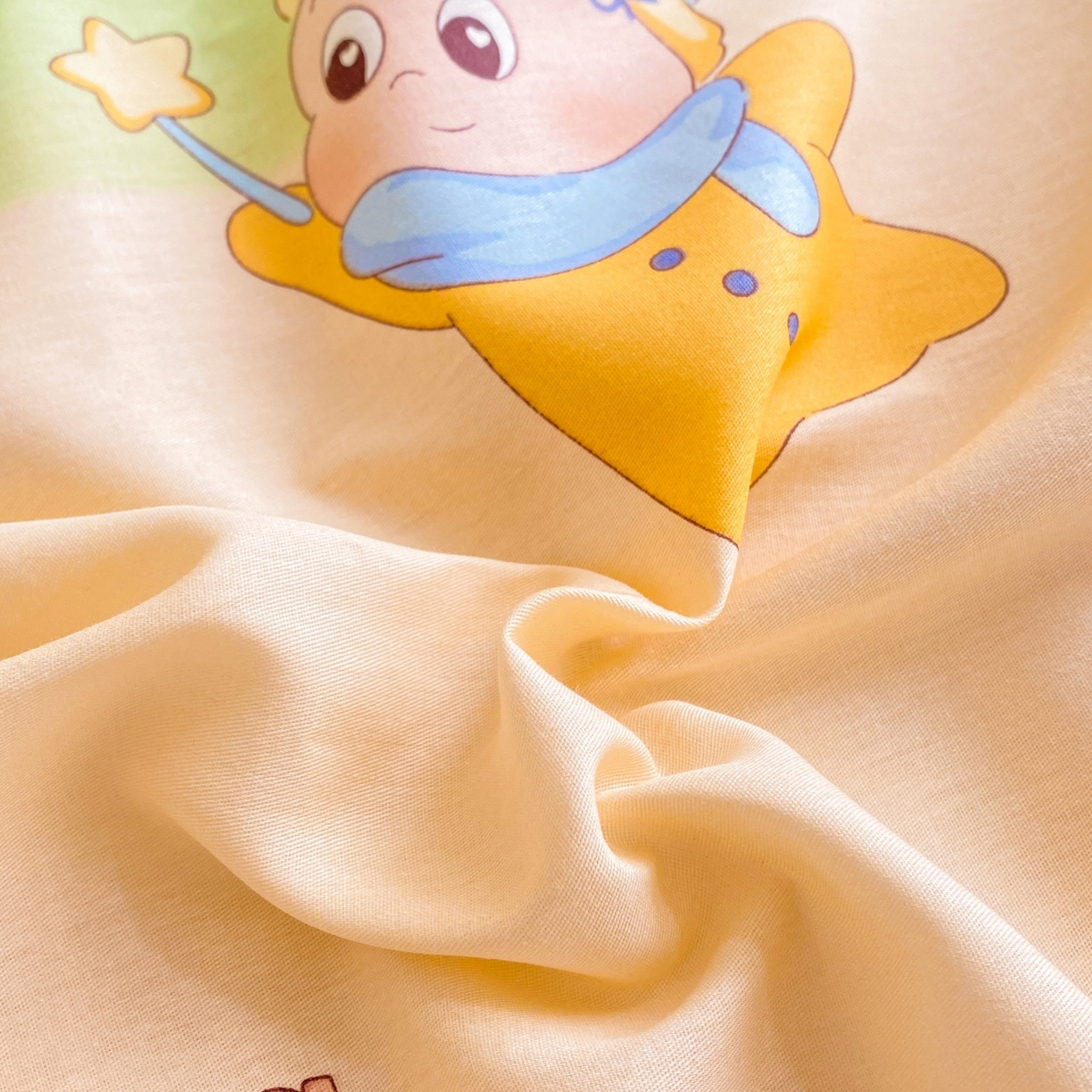 91家纺网 家纺一手货源 找家纺 博雅 2026新款全棉纯棉小卡通印花单床笠床笠单件 小版-魔法棒星星人