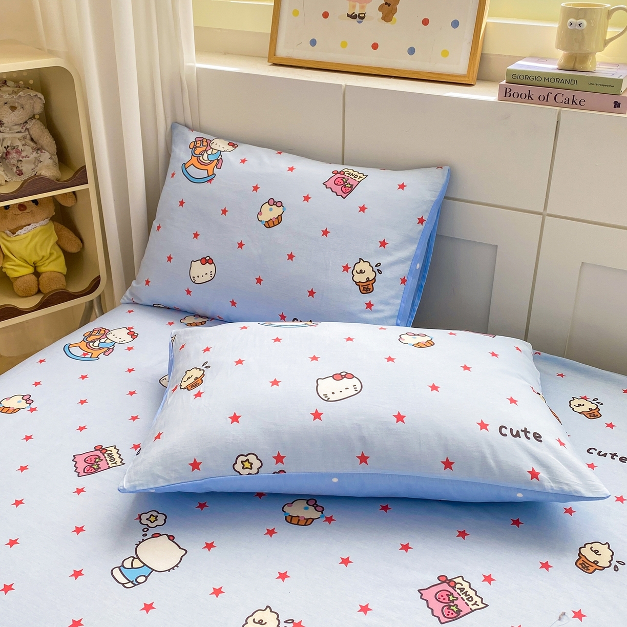 91家纺网 家纺一手货源 找家纺 博雅 2026新款全棉纯棉小卡通印花单床笠床笠单件 小版-木马星星喵