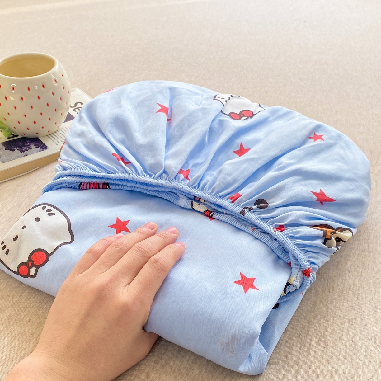 91家纺网 家纺一手货源 找家纺 博雅 2026新款全棉纯棉小卡通印花单床笠床笠单件 小版-木马星星喵