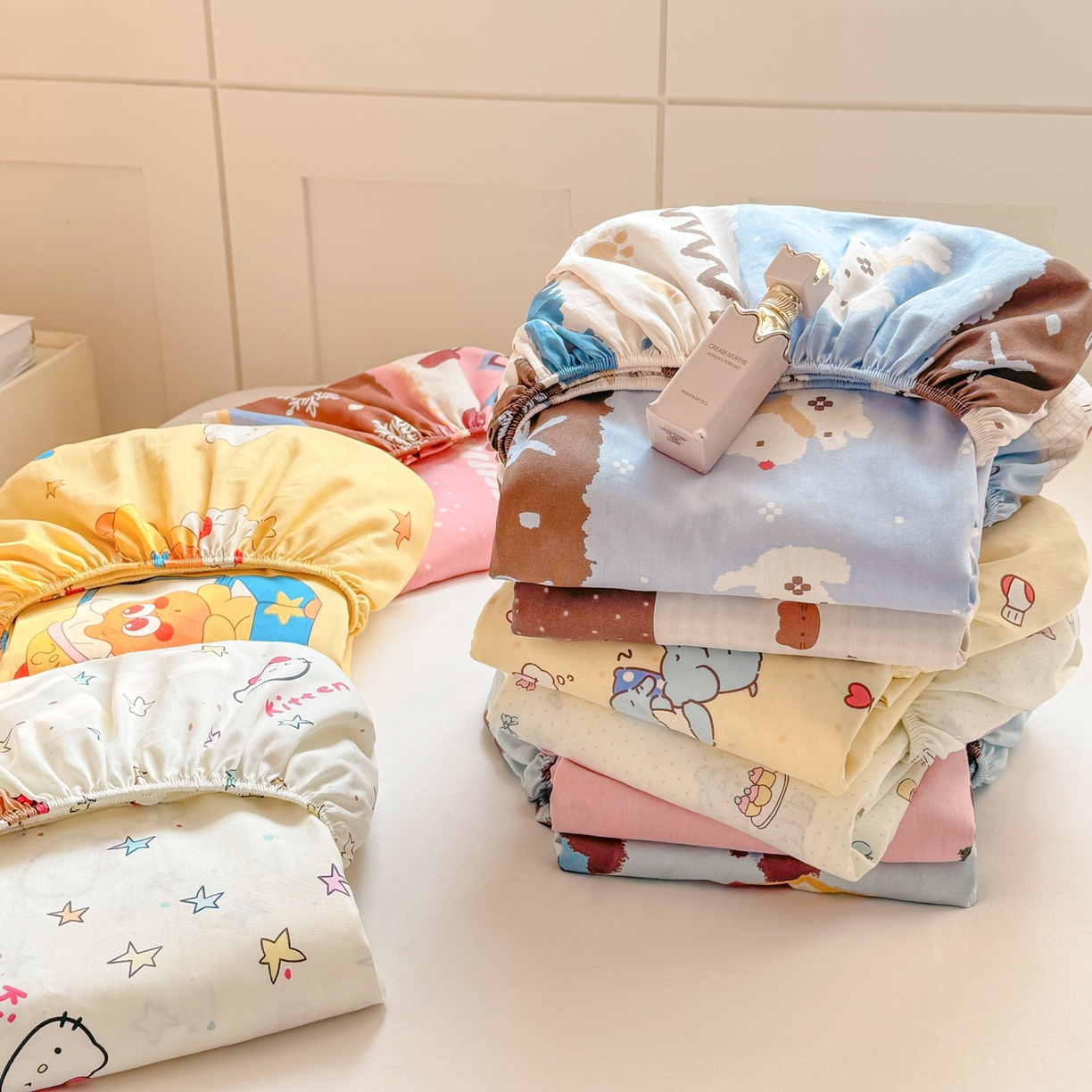 91家纺网 家纺一手货源 找家纺 博雅 2026新款全棉纯棉小卡通印花单床笠床笠单件 组合图仅供展示-不可下单