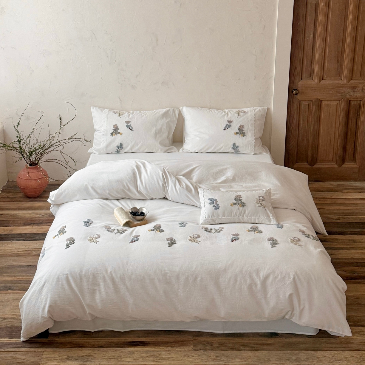 91家纺网 家纺一手货源 找家纺 （总）鹿班家居 2026新款全棉纯棉水洗棉毛巾绣四件套-春不晚（标准会员-20元）