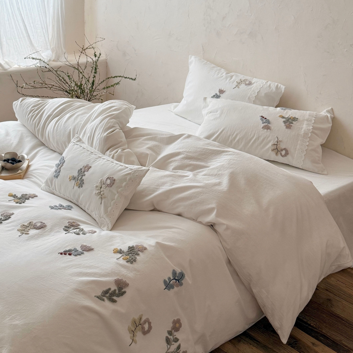 91家纺网 家纺一手货源 找家纺 （总）鹿班家居 2026新款全棉纯棉水洗棉毛巾绣四件套-春不晚（标准会员-20元）