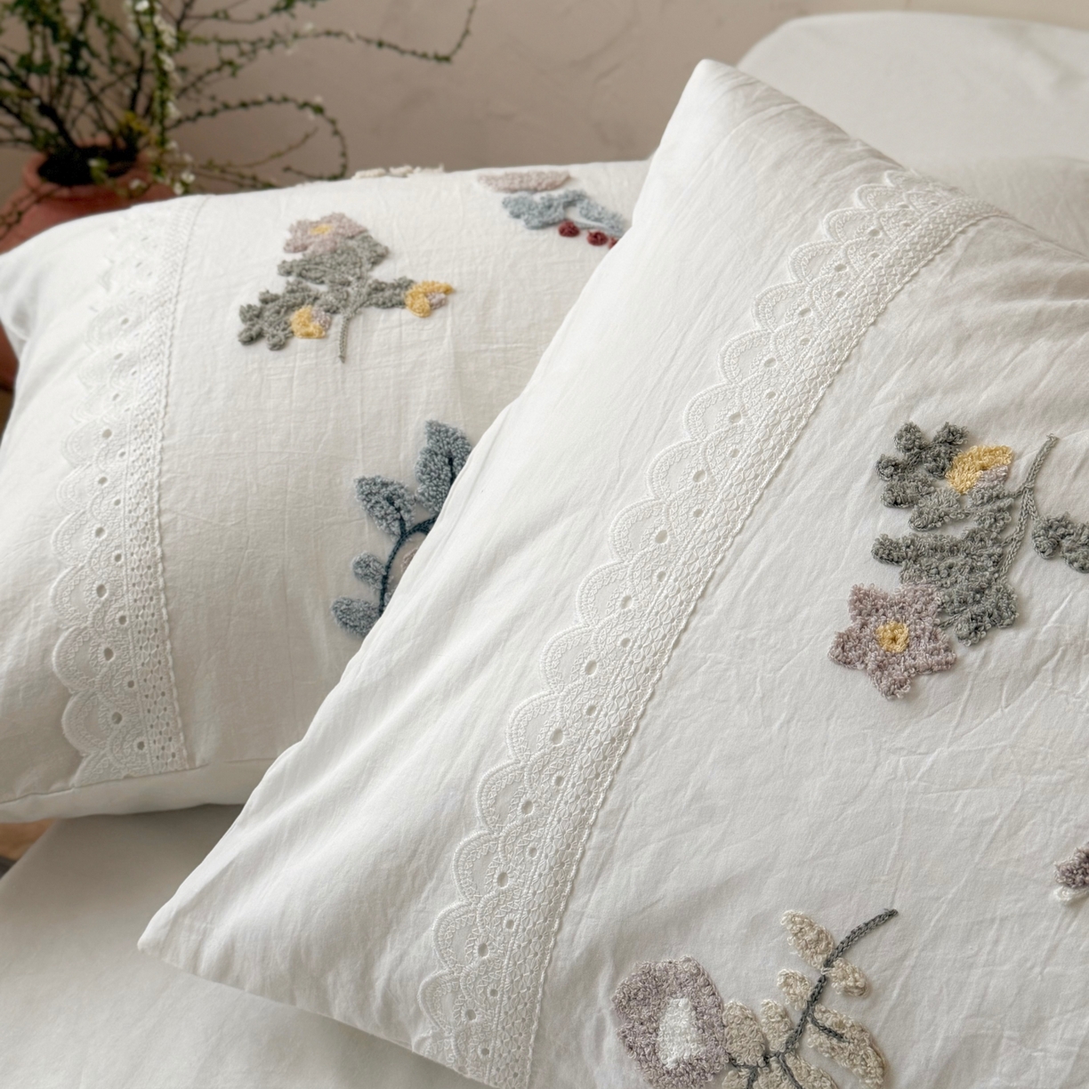 91家纺网 家纺一手货源 找家纺 （总）鹿班家居 2026新款全棉纯棉水洗棉毛巾绣四件套-春不晚（标准会员-20元）