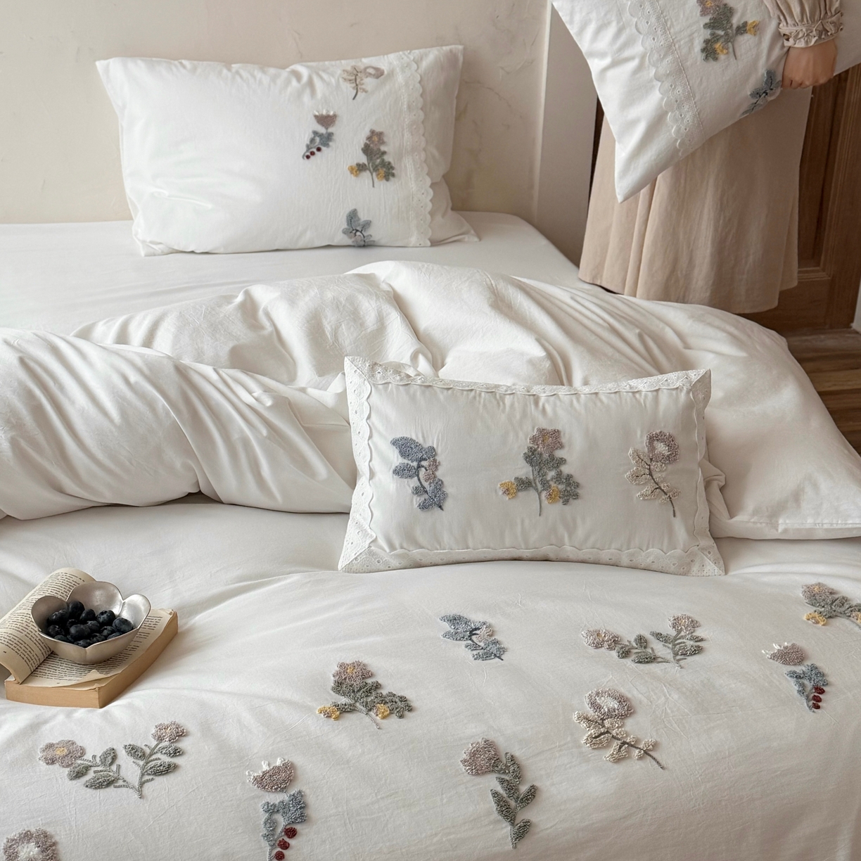 91家纺网 家纺一手货源 找家纺 （总）鹿班家居 2026新款全棉纯棉水洗棉毛巾绣四件套-春不晚（标准会员-20元）