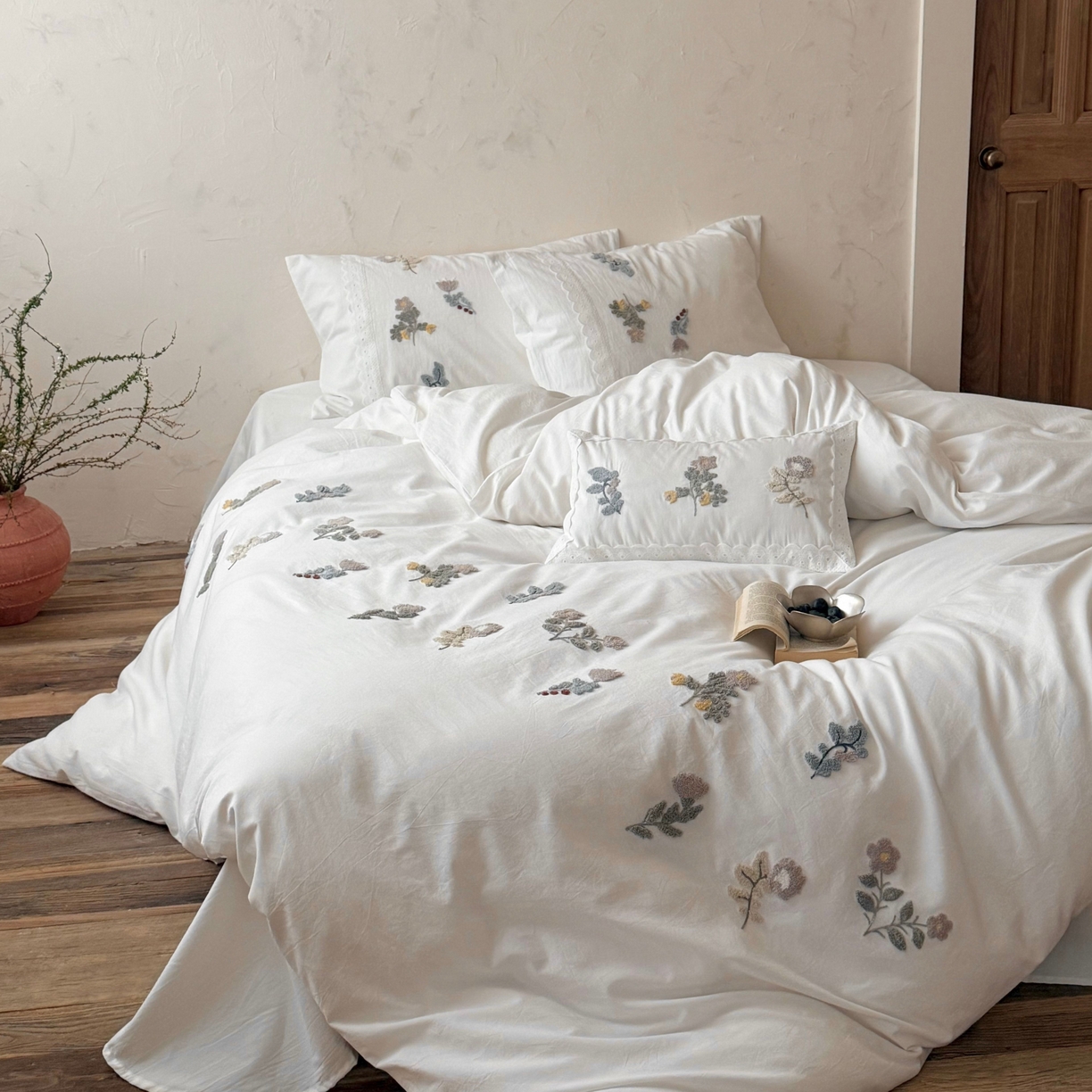 91家纺网 家纺一手货源 找家纺 （总）鹿班家居 2026新款全棉纯棉水洗棉毛巾绣四件套-春不晚（标准会员-20元）