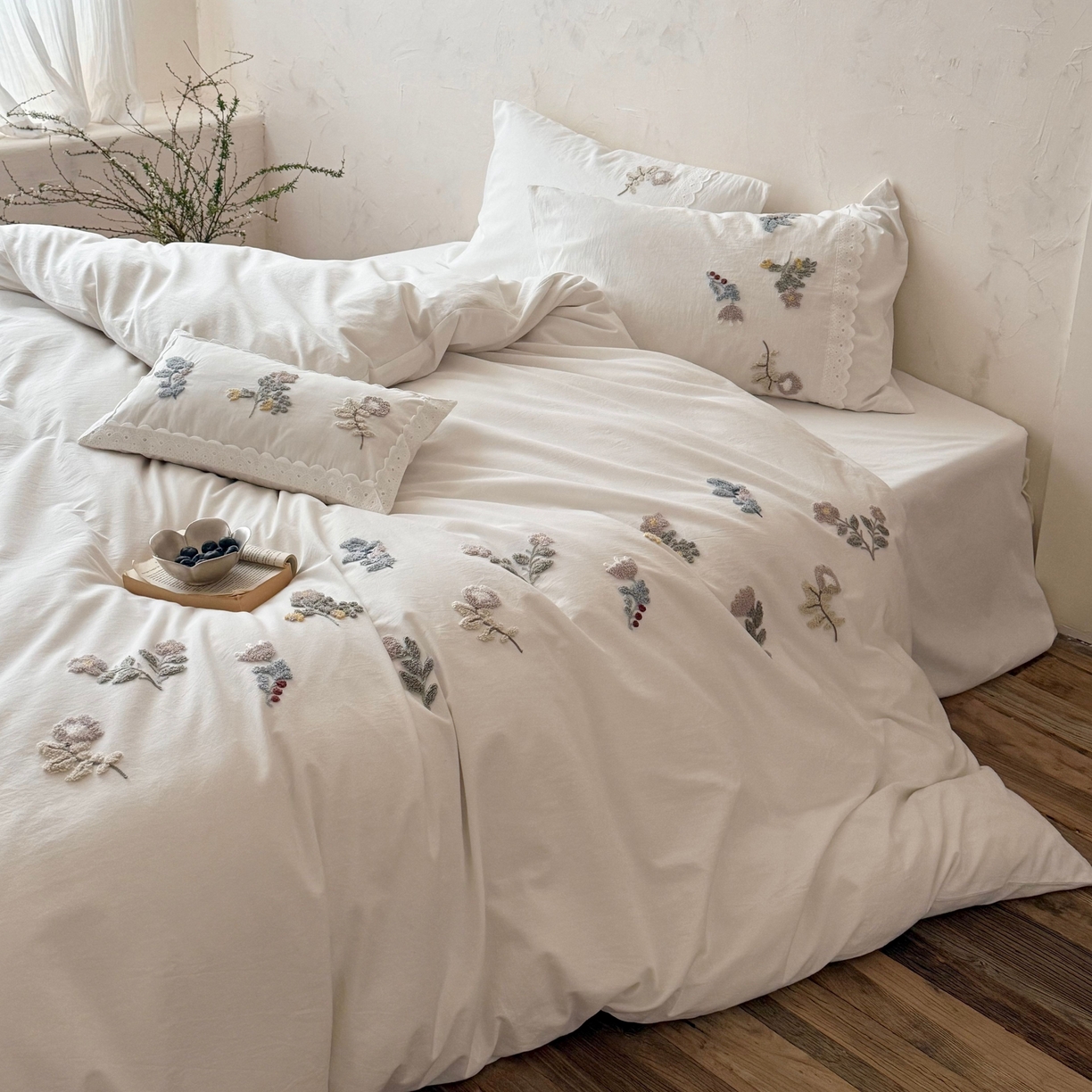 91家纺网 家纺一手货源 找家纺 （总）鹿班家居 2026新款全棉纯棉水洗棉毛巾绣四件套-春不晚（标准会员-20元）