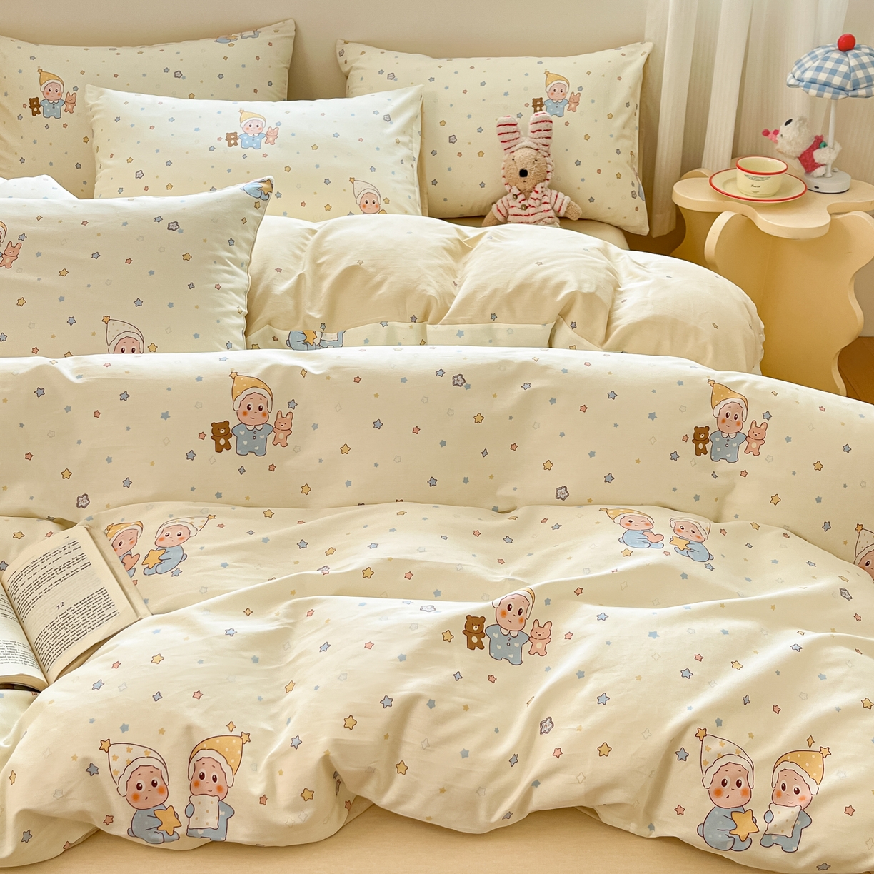 91家纺网 家纺一手货源 找家纺 （总）博雅 2026新款全棉纯棉小卡通印花四件套