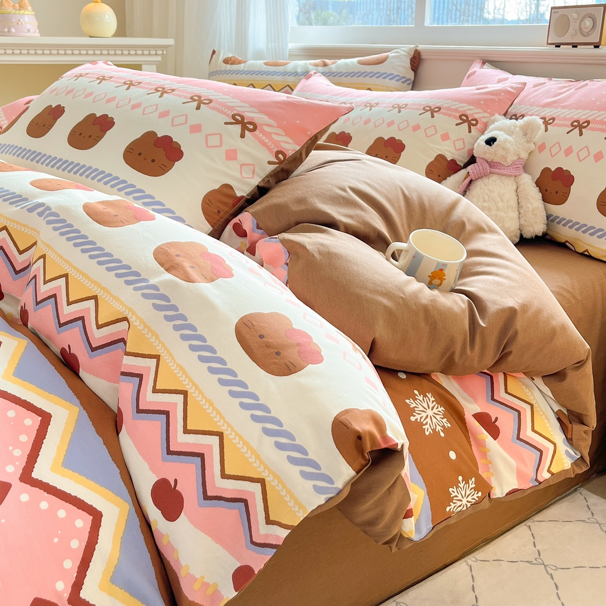 91家纺网 家纺一手货源 找家纺 （总）博雅 2026新款全棉纯棉小卡通印花四件套