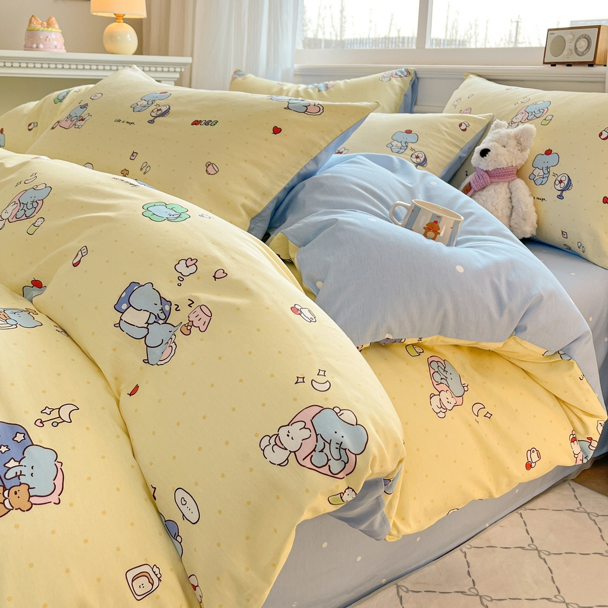 91家纺网 家纺一手货源 找家纺 （总）博雅 2026新款全棉纯棉小卡通印花四件套