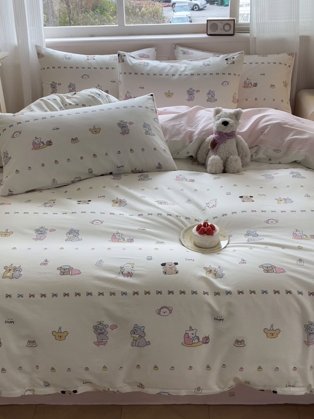 91家纺网 家纺一手货源 找家纺 博雅 2026新款全棉纯棉小卡通印花四件套 萌宠日记