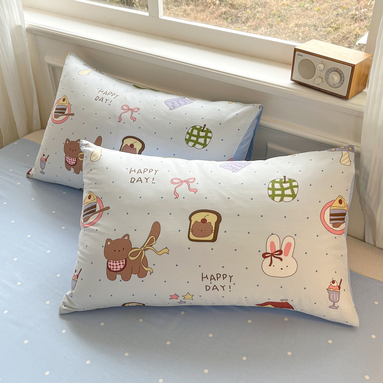 91家纺网 家纺一手货源 找家纺 博雅 2026新款全棉纯棉小卡通印花四件套 甜品屋