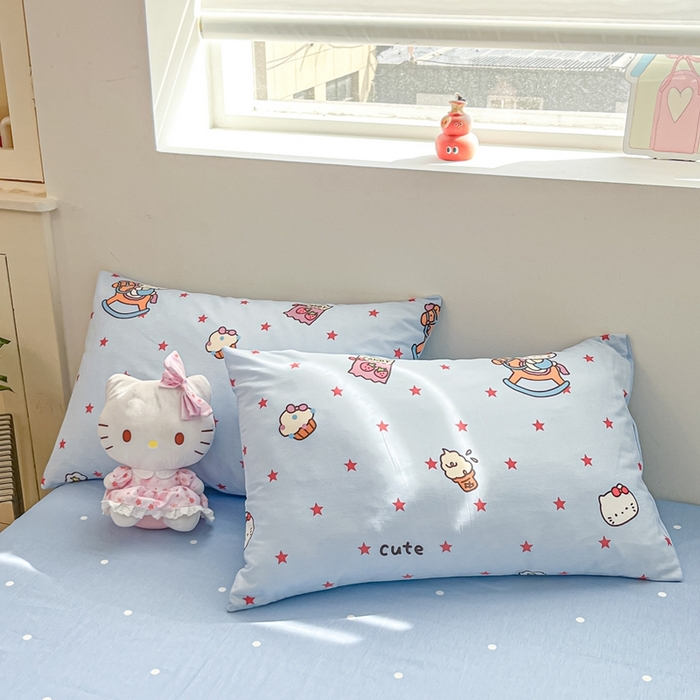 91家纺网 家纺一手货源 找家纺 博雅 2026新款全棉纯棉小卡通印花四件套 小版-木马星星喵