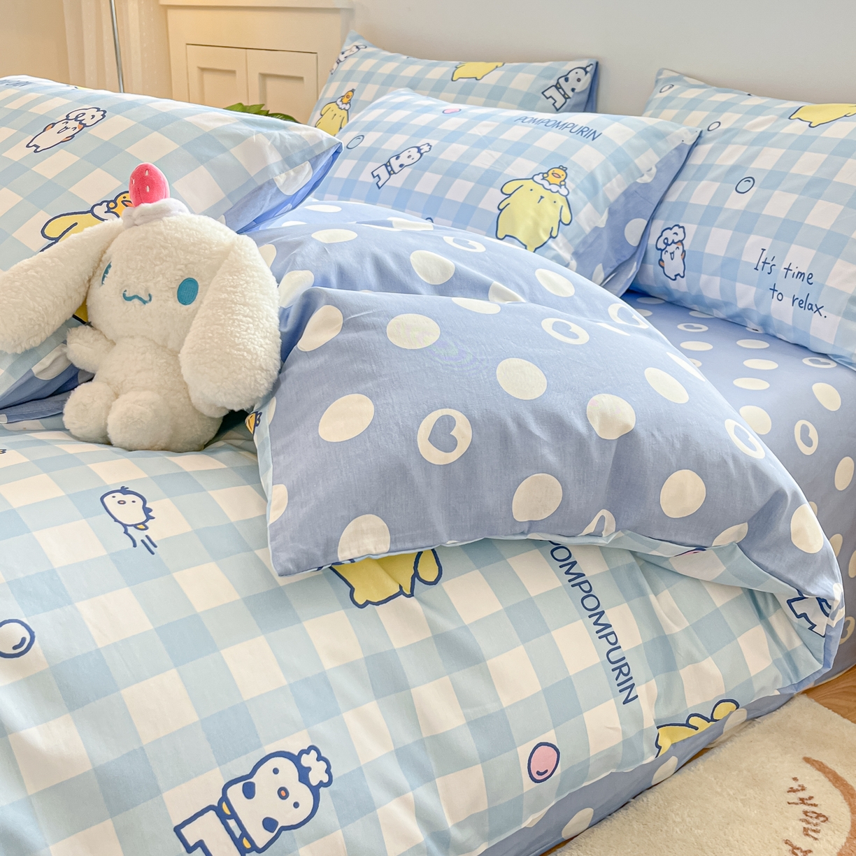 91家纺网 家纺一手货源 找家纺 （总）博雅 2026新款三丽鸥全棉纯棉小版印花四件套