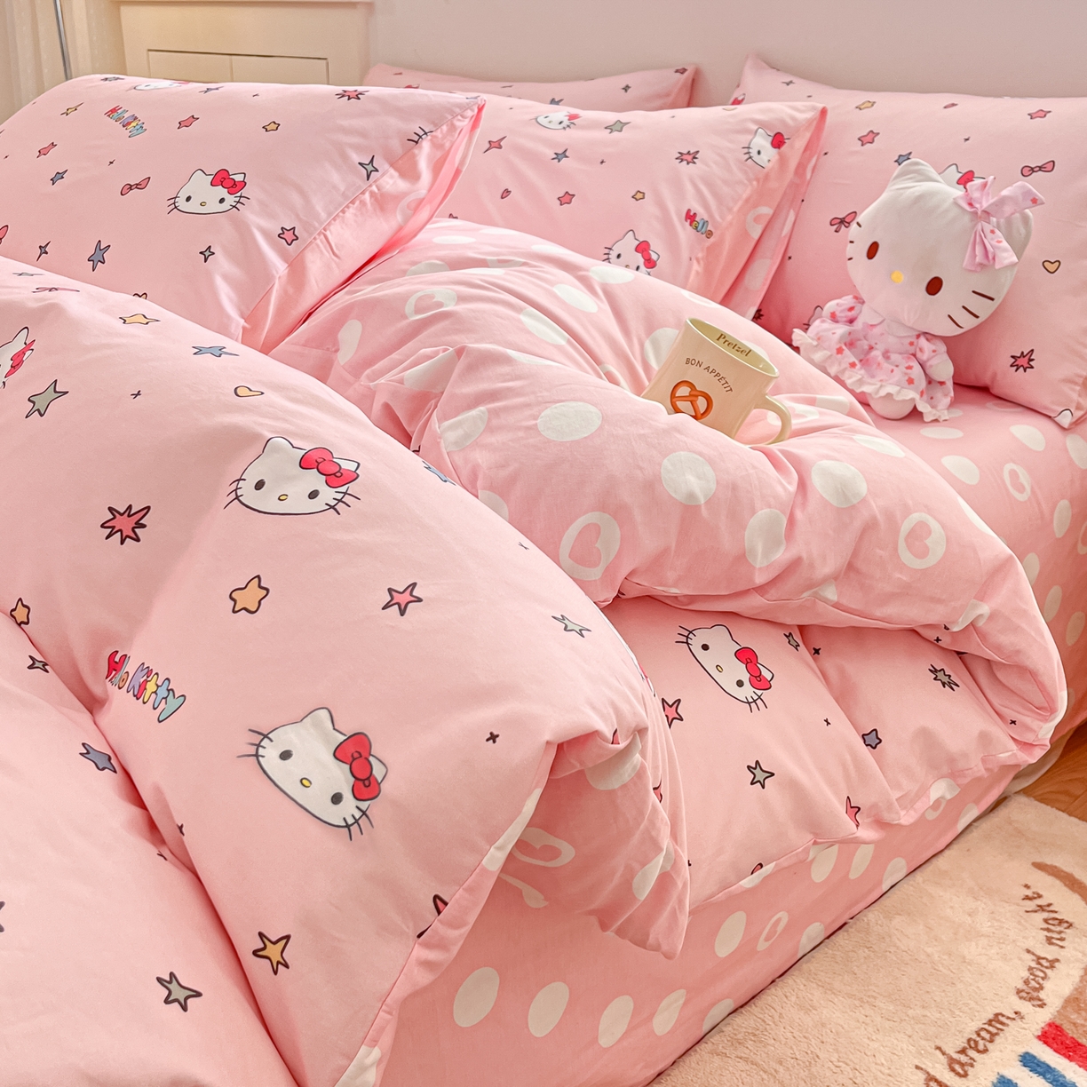 91家纺网 家纺一手货源 找家纺 （总）博雅 2026新款三丽鸥全棉纯棉小版印花四件套