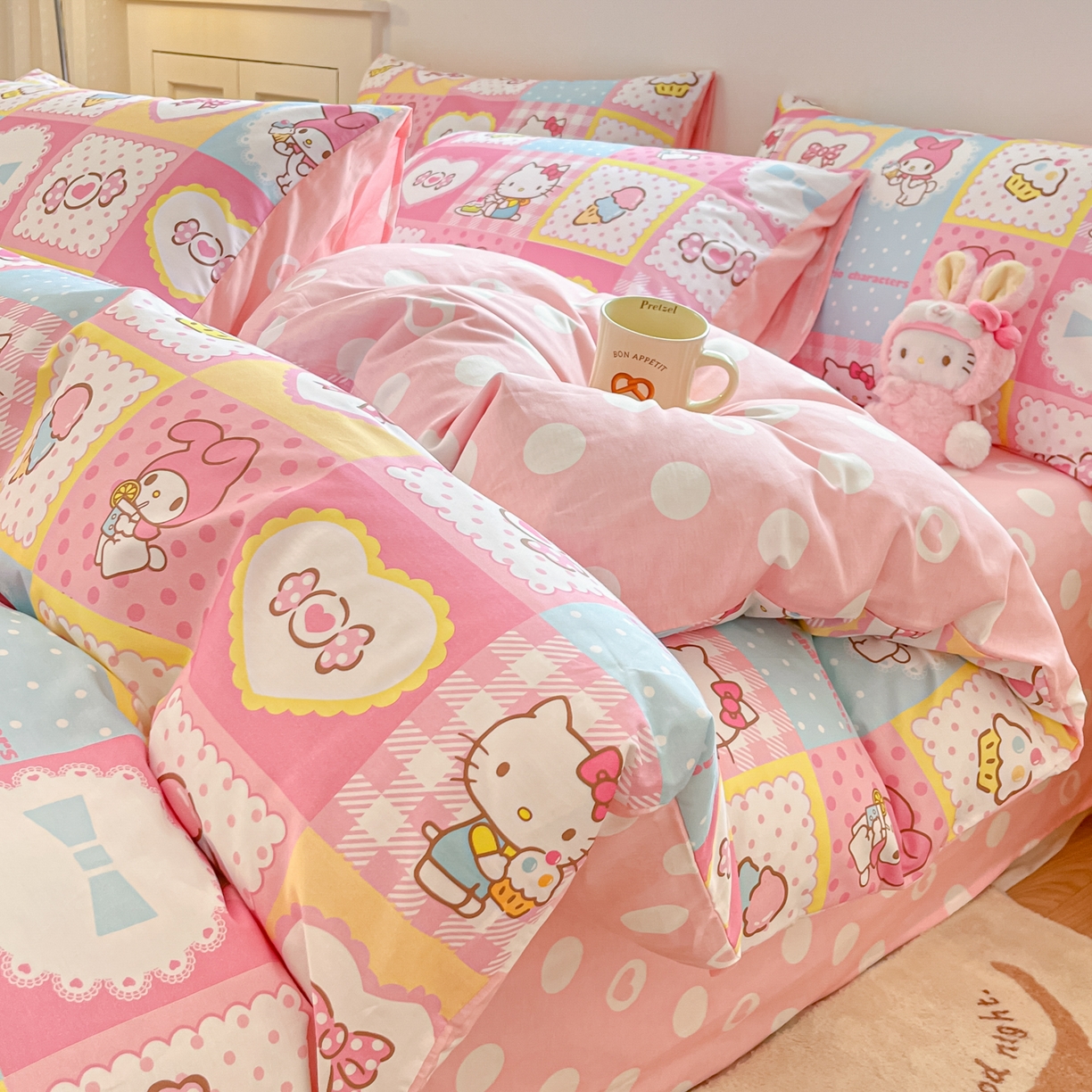 91家纺网 家纺一手货源 找家纺 （总）博雅 2026新款三丽鸥全棉纯棉小版印花四件套