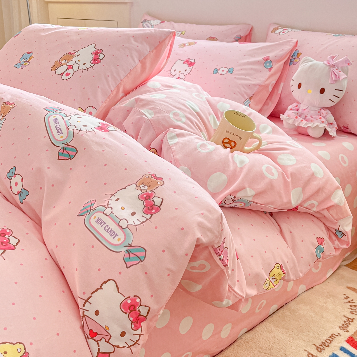 91家纺网 家纺一手货源 找家纺 （总）博雅 2026新款三丽鸥全棉纯棉小版印花四件套