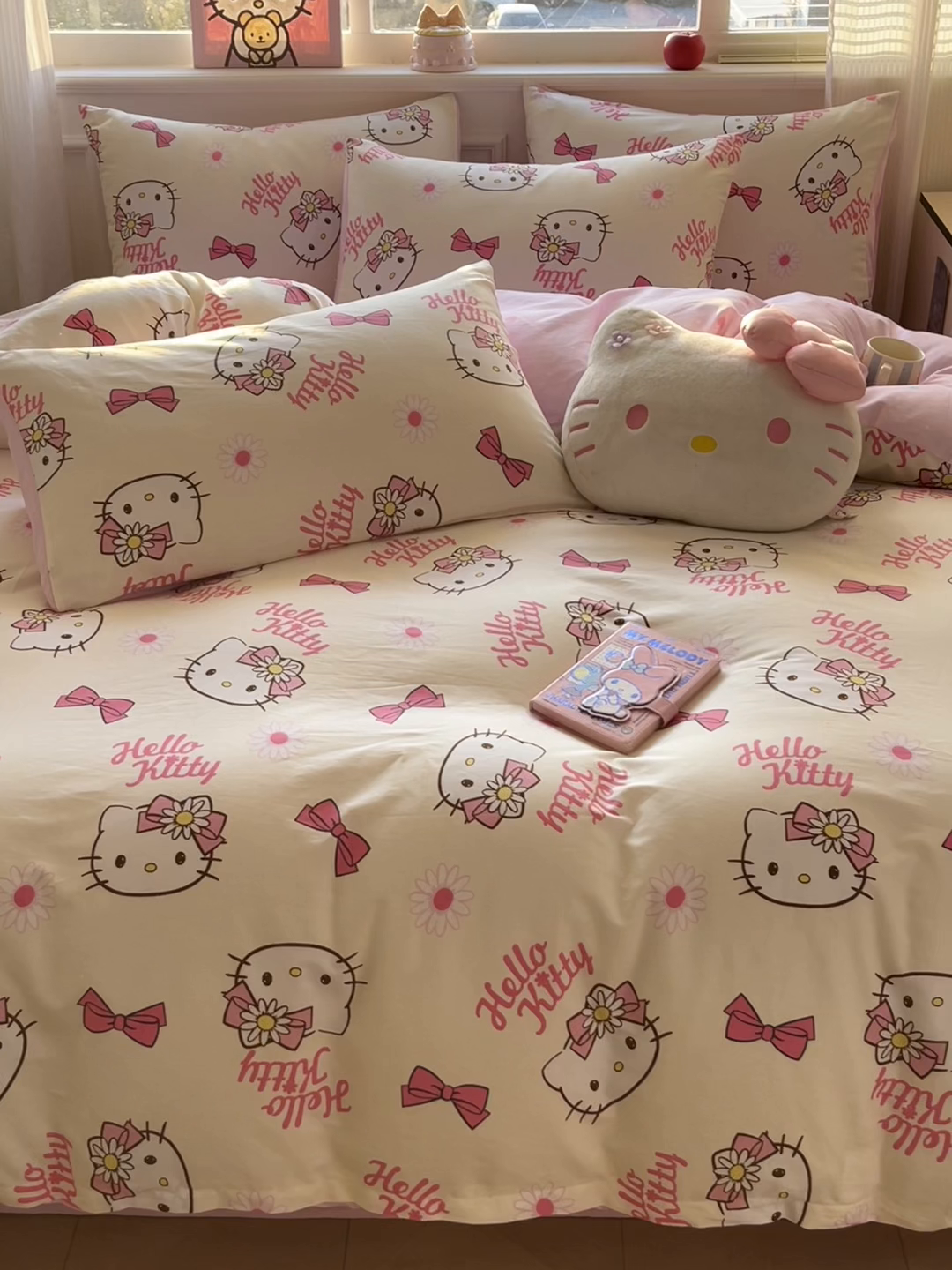 91家纺网 家纺一手货源 找家纺 博雅 2026新款三丽鸥全棉纯棉小版印花四件套 雏菊kt