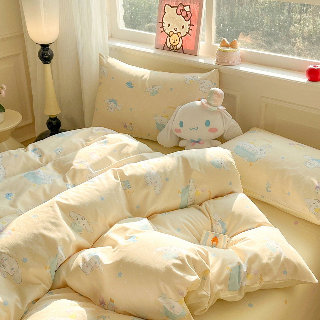 91家纺网 家纺一手货源 找家纺 博雅 2026新款三丽鸥全棉纯棉小版印花四件套 黄油玉桂狗