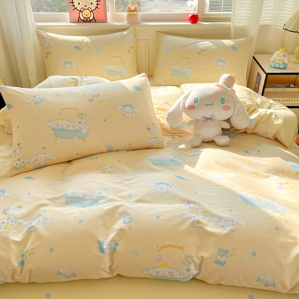 91家纺网 家纺一手货源 找家纺 博雅 2026新款三丽鸥全棉纯棉小版印花四件套 黄油玉桂狗