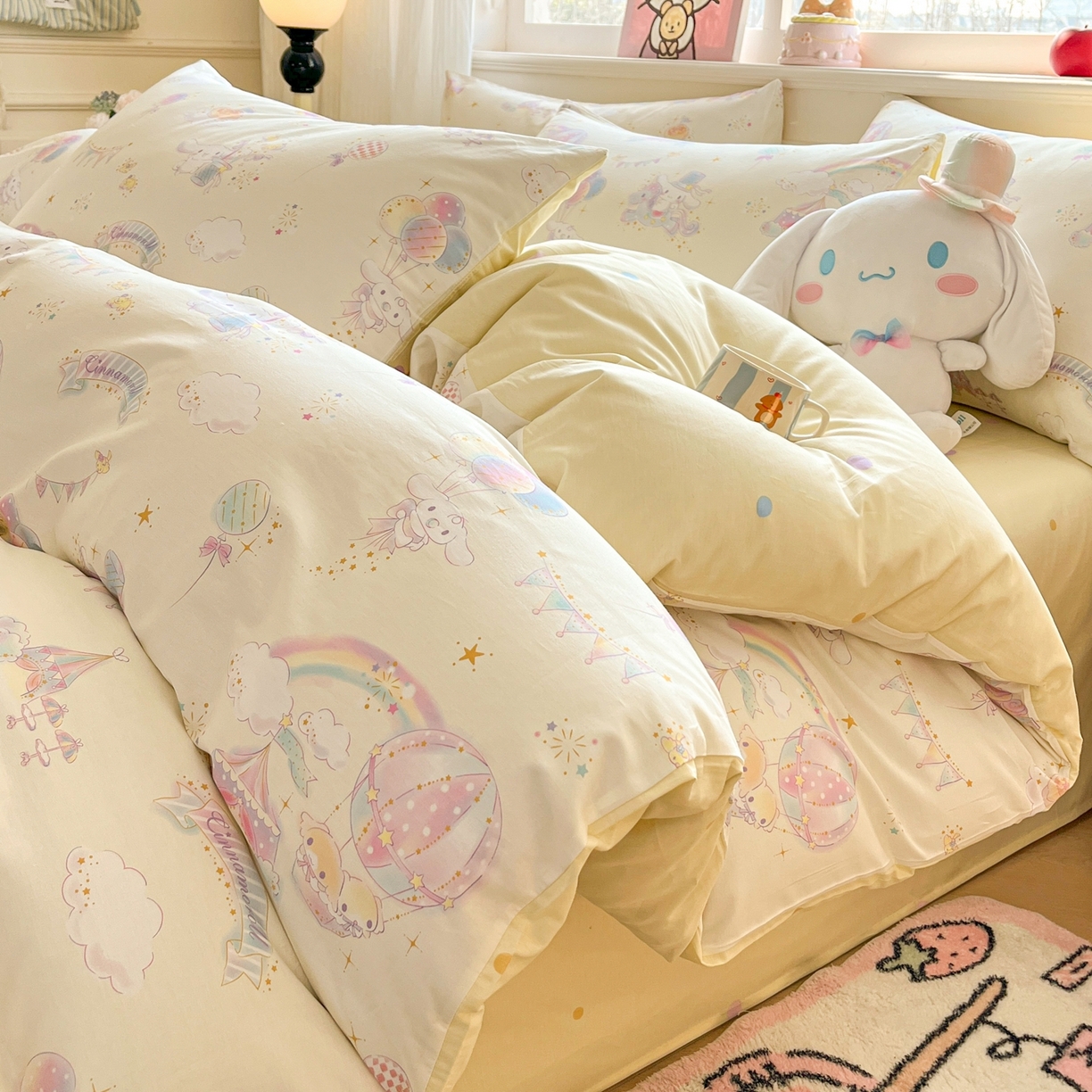 博雅 2026新款三丽鸥全棉纯棉小版印花四件套 梦幻玉桂狗