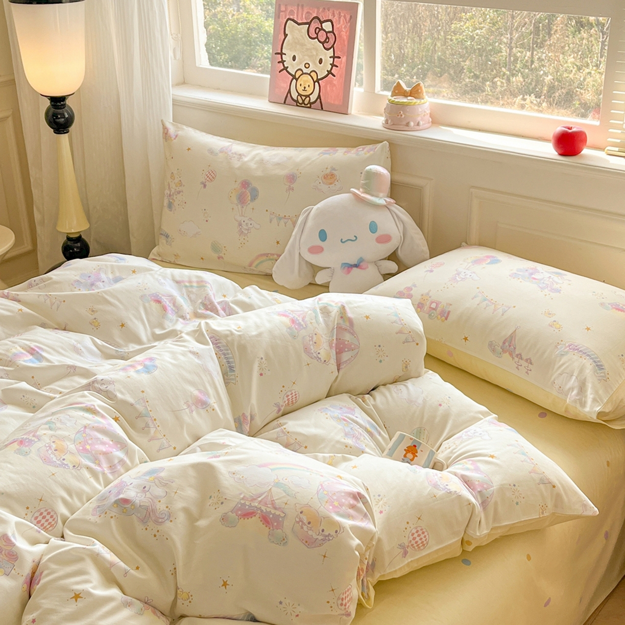 91家纺网 家纺一手货源 找家纺 博雅 2026新款三丽鸥全棉纯棉小版印花四件套 梦幻玉桂狗