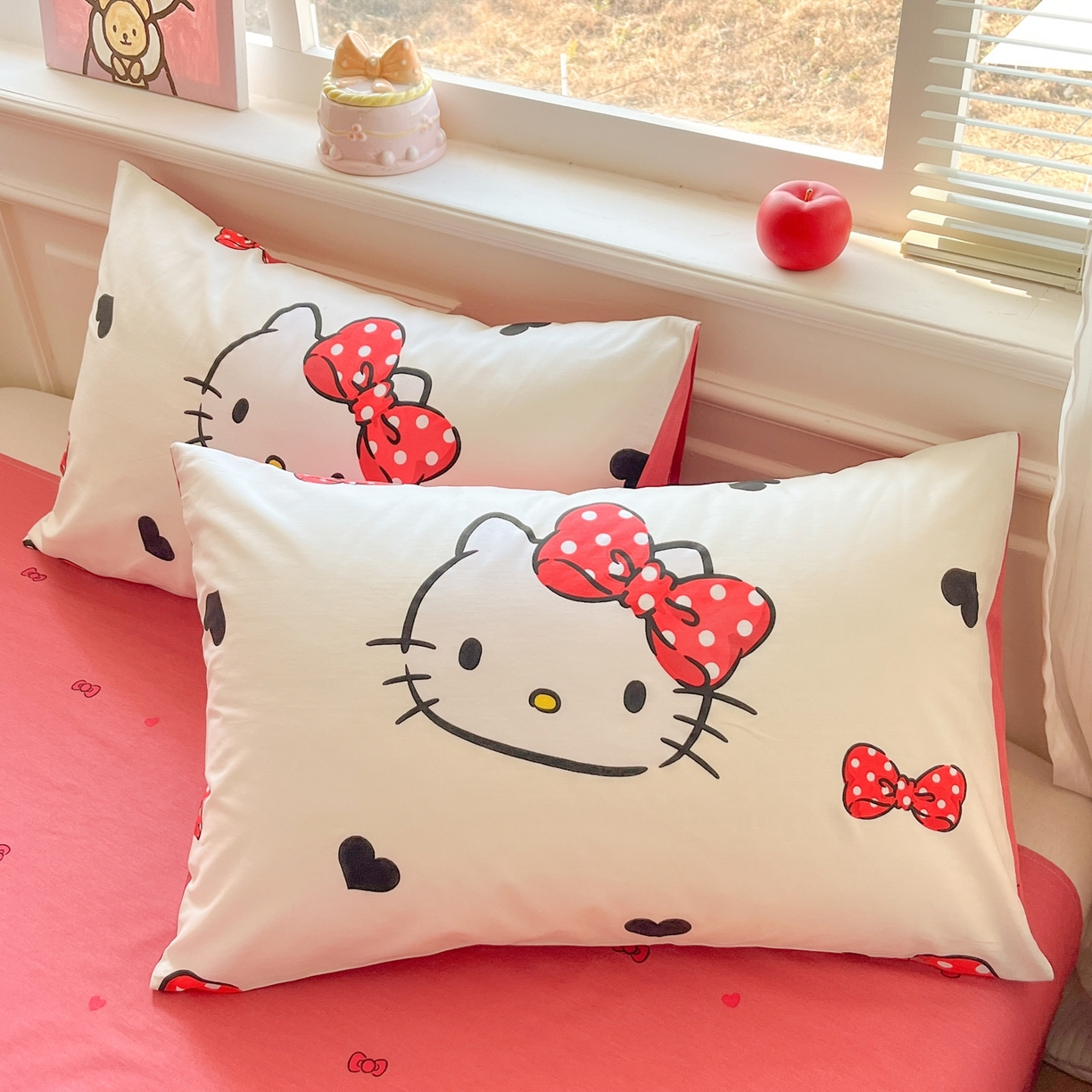 91家纺网 家纺一手货源 找家纺 博雅 2026新款三丽鸥全棉纯棉小版印花四件套 奶白kt