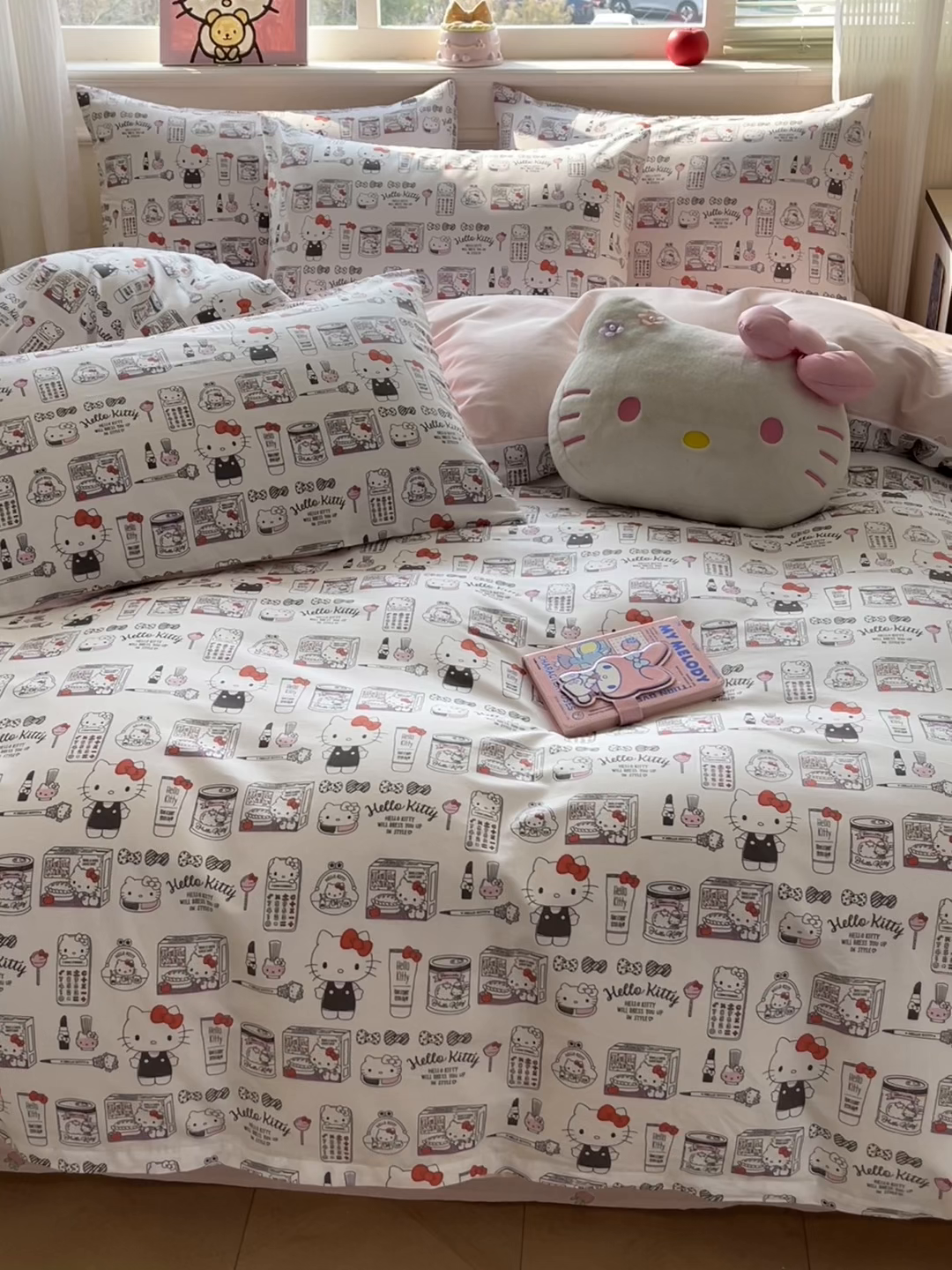 91家纺网 家纺一手货源 找家纺 博雅 2026新款三丽鸥全棉纯棉小版印花四件套 手绘kt