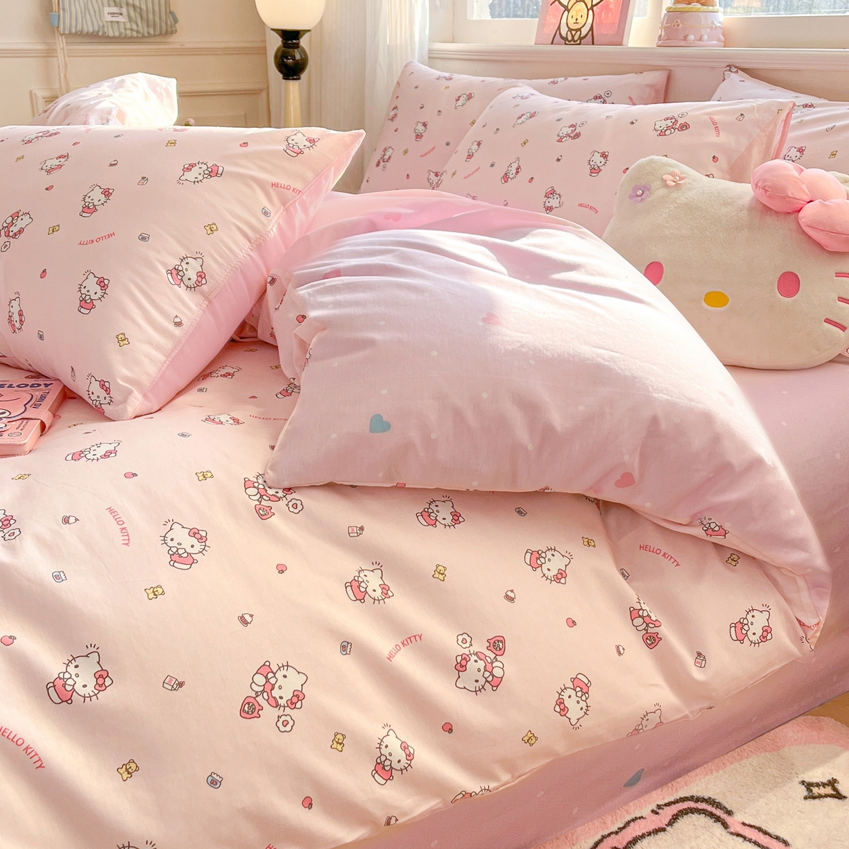 91家纺网 家纺一手货源 找家纺 博雅 2026新款三丽鸥全棉纯棉小版印花四件套 碎花kt