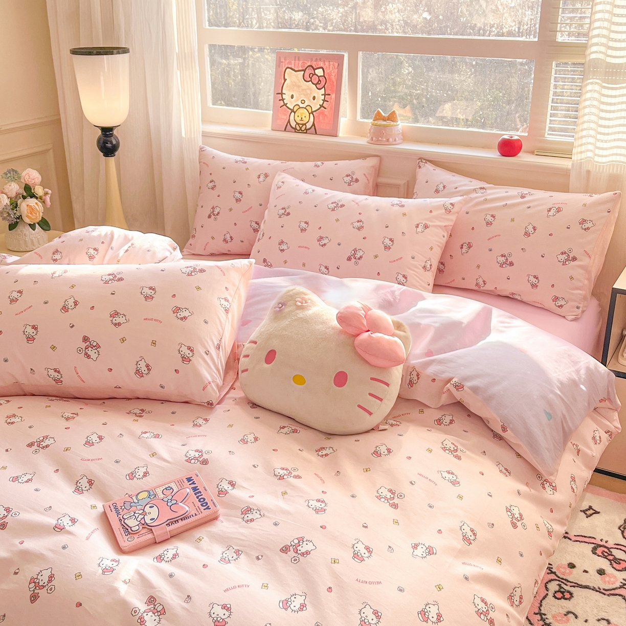 91家纺网 家纺一手货源 找家纺 博雅 2026新款三丽鸥全棉纯棉小版印花四件套 碎花kt